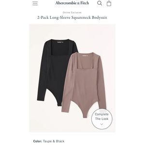 A&F 2-Pack Long-Sleeve Squareneck Bodysuit